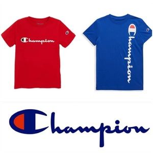 Bundle of 2 Champion Boys Logo Cotton T-Shirts❤️💙